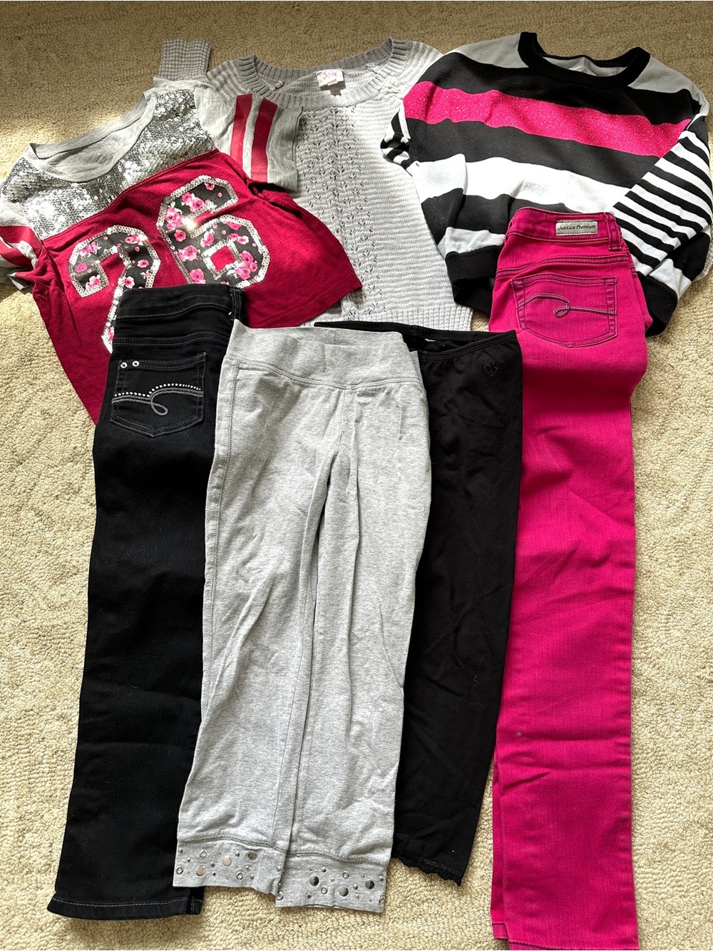 🔥Bundle🔥 JUSTICE 7-piece Fall Winter lot Coordinating Separates Girls size 12